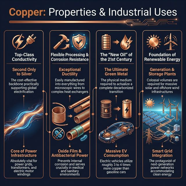 Copper physical properties and industrial uses