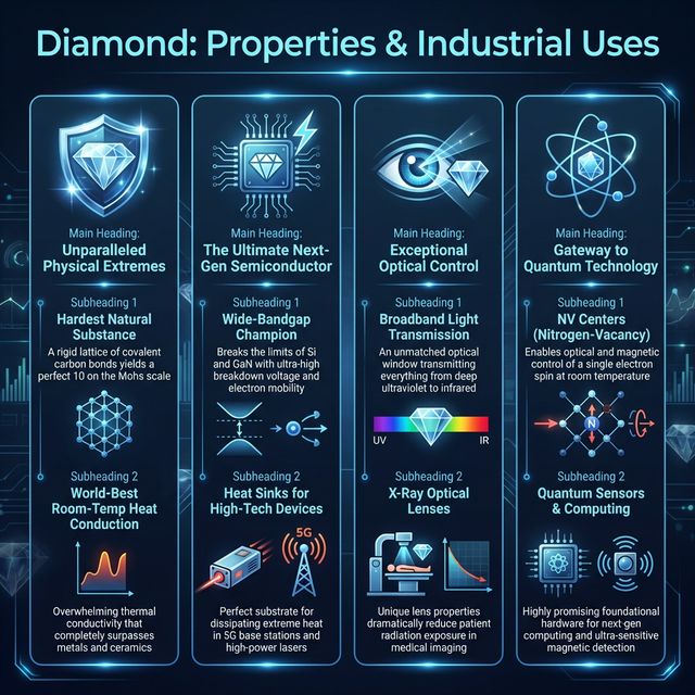 Diamond physical properties and industrial uses