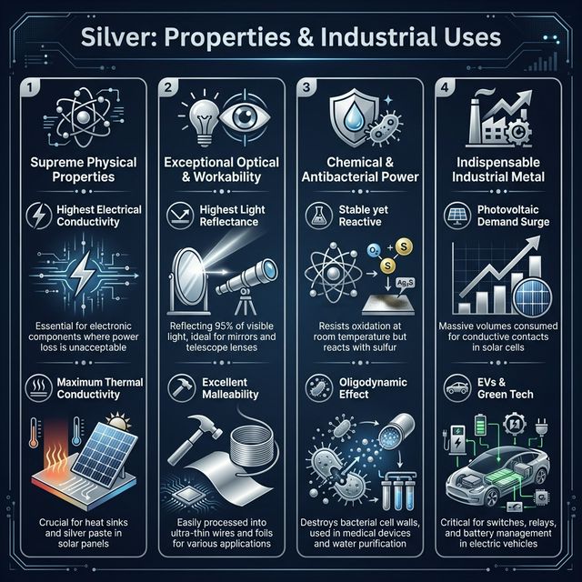 Silver physical properties and industrial uses